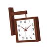 Holz Quadratische Uhr, Modern Kreatives Design Tickenlos Doppelseitige Uhr, Wanduhr für Hotel