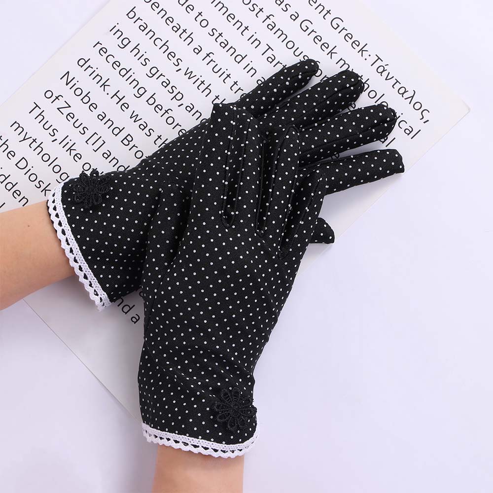 Etiquette Spring Lace Anti-UV Anti-skid Breathable Driving Gloves Dots Gloves Women Gloves Sunscreen