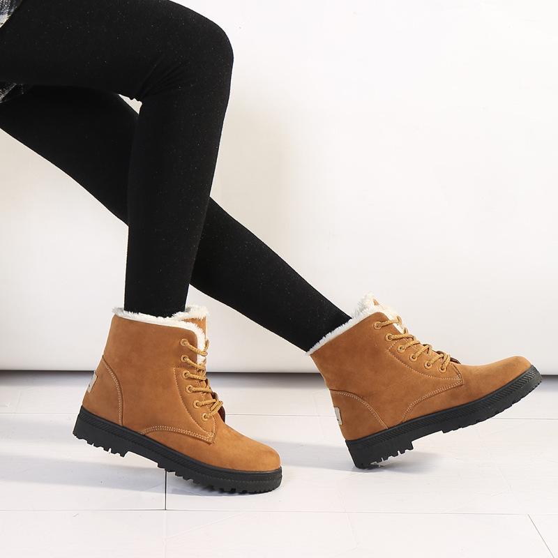Women's Winter Boots Low Heels Women Boot Fur Warm Winter Shoes Women Snow Boots Ankle Botas Winter Footwear