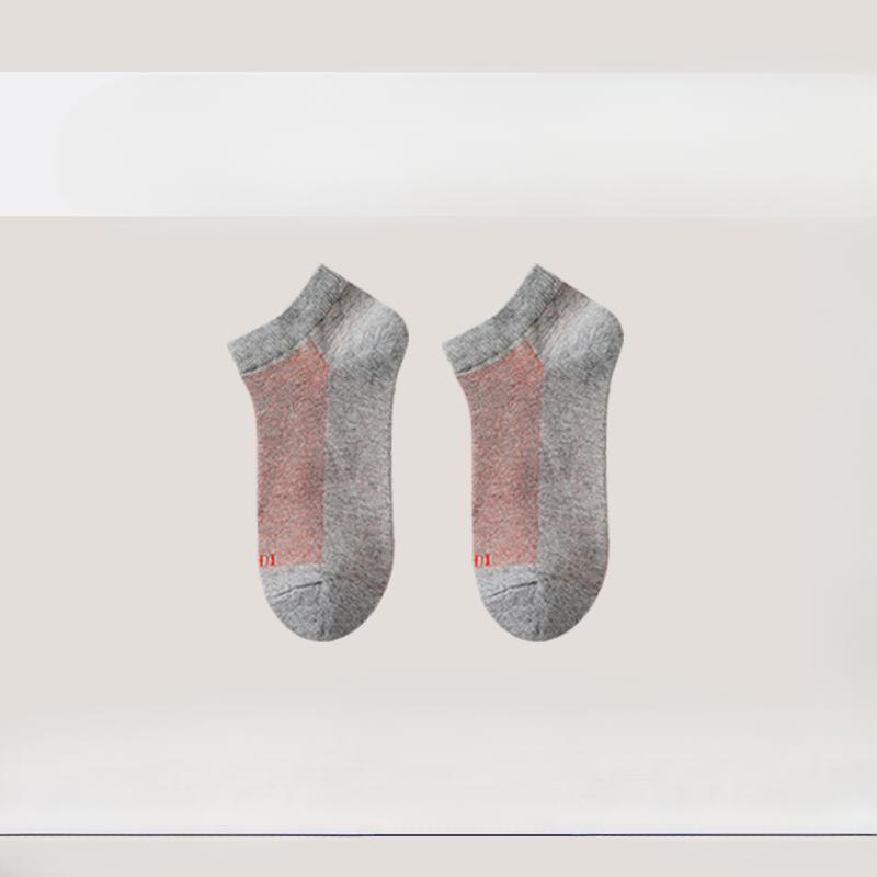 

Мужские короткие носки, Чистый хлопок, Летние, Антибактериальные, Влагоотводящие, Дышащие, Низкие, С мелкой посадкой, Не сползают во время занятий спортом, Носки-лодочки 1 pair красный/серый