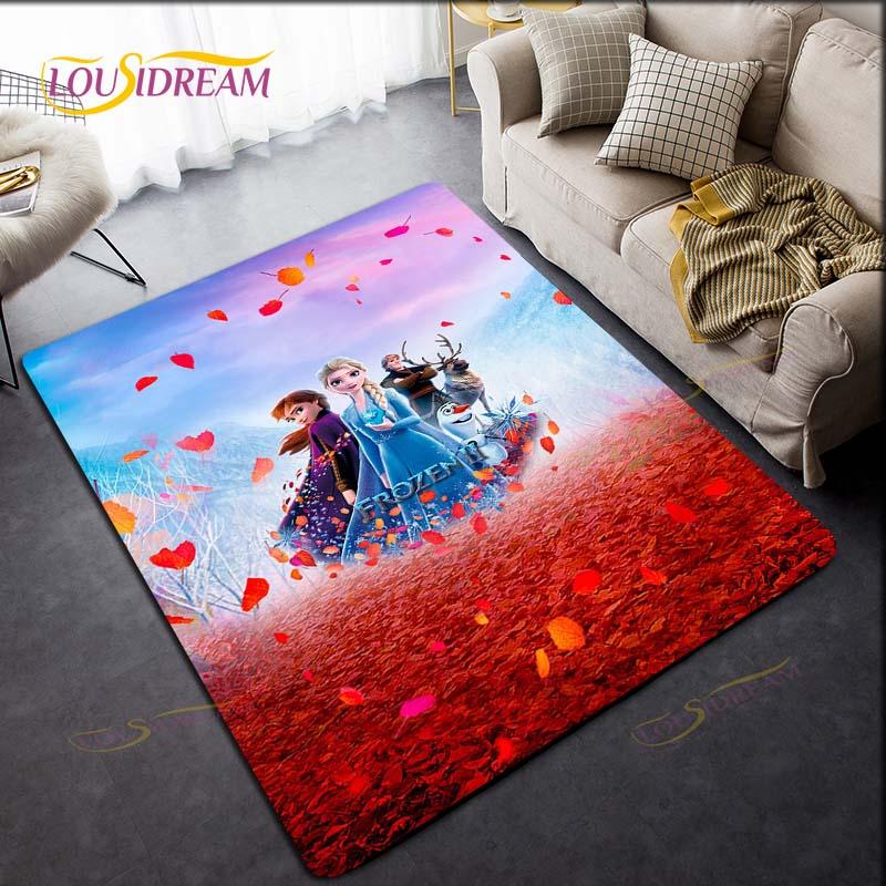 3D Printing Rug for Kitchen Doormat Bedroom Anime Frozen Carpets for Living Room Laundry Bathroom Non-slip Floor Mat