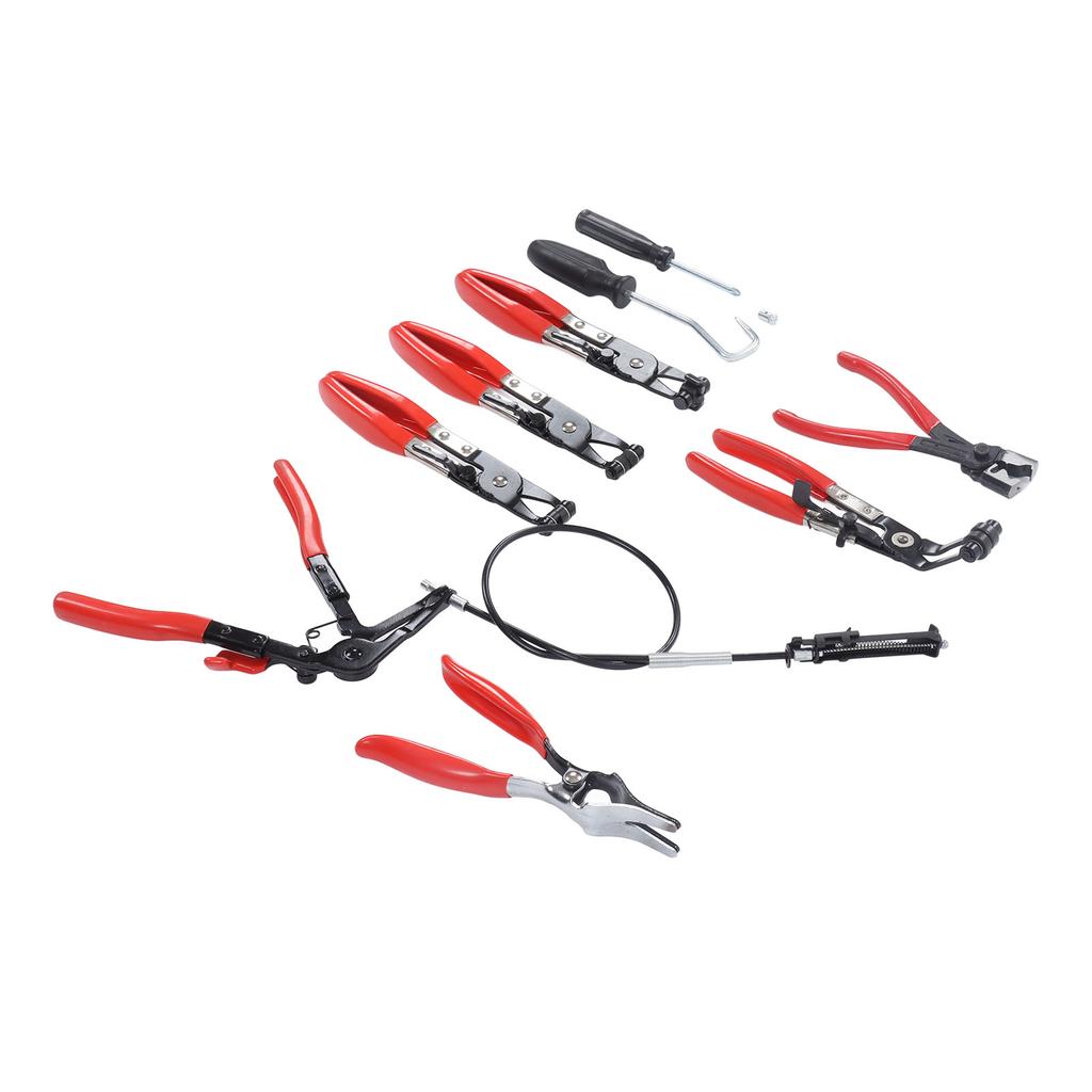 Conjunto de 9 Peças Alicates para Abraçadeiras de Mangueira Aço Níquel Cromo Borracha Alicates para Remover Mangueiras Automotivas