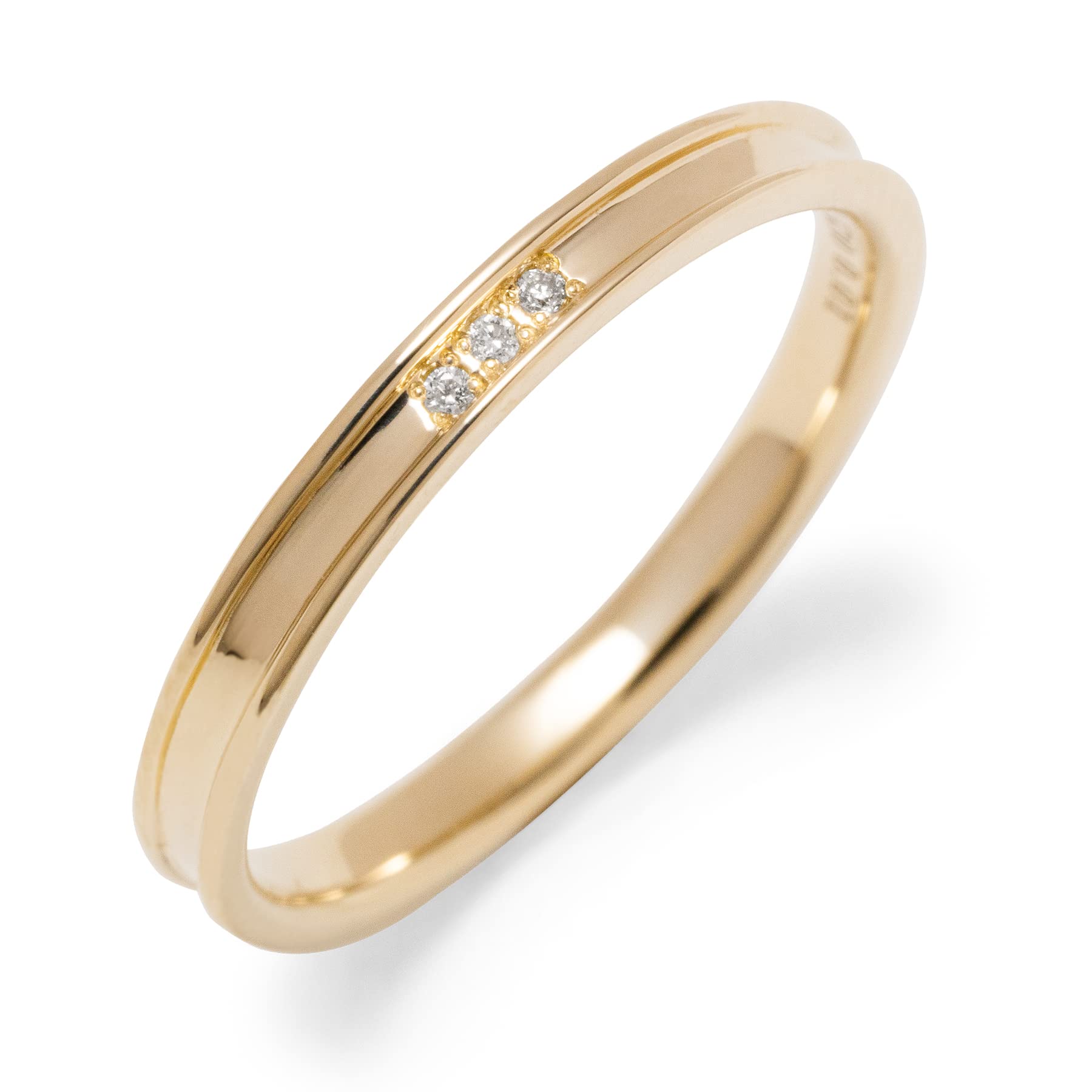 

LEGAN Yellow Gold Diamond Size K10YG Natural Diamond Wedding Band for Made in Japan Ring, 7, Women,