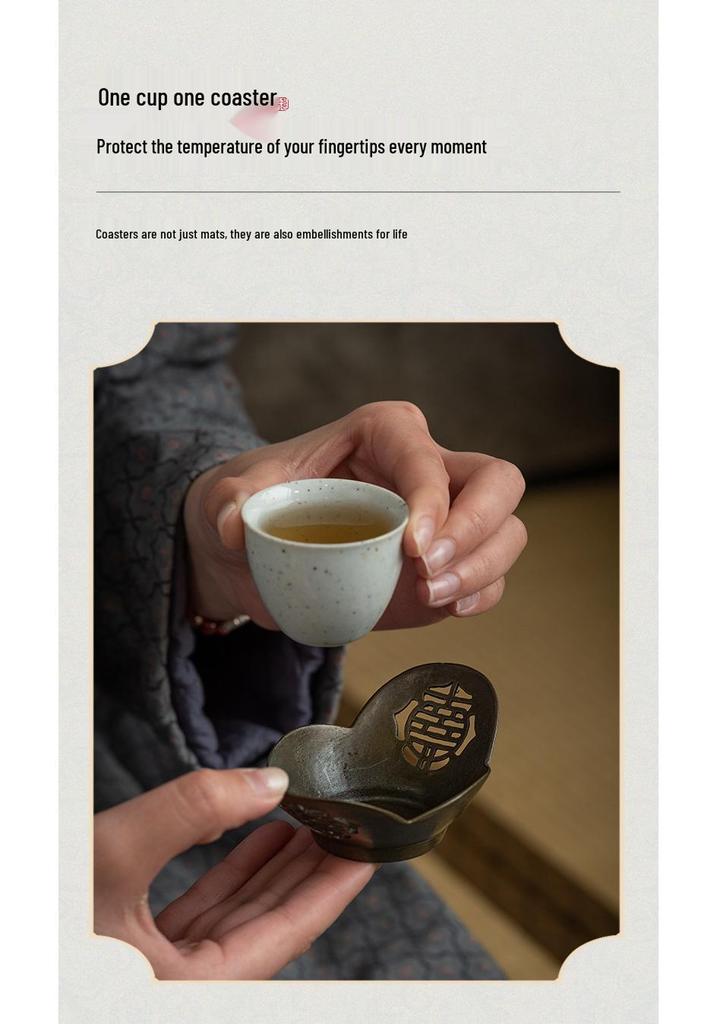 Japanese Antique Tin Tea Cup Coaster: Non-slip Retro Mat for Tea Ceremony Accessories