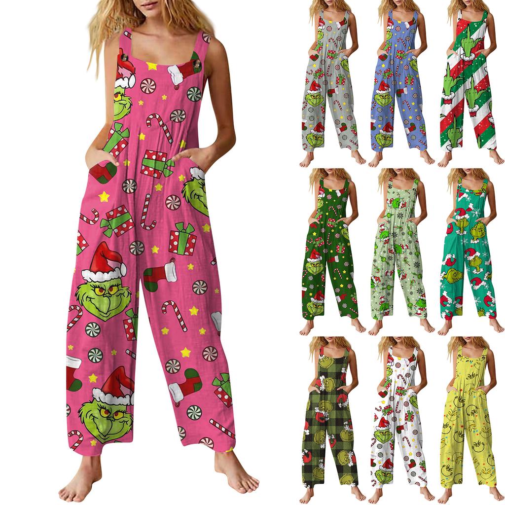 Dámské ležérní overaly kombinézy Nastavitelná ramínka léto bez rukávů Roztomilé pohodlné dupačky s kapsou