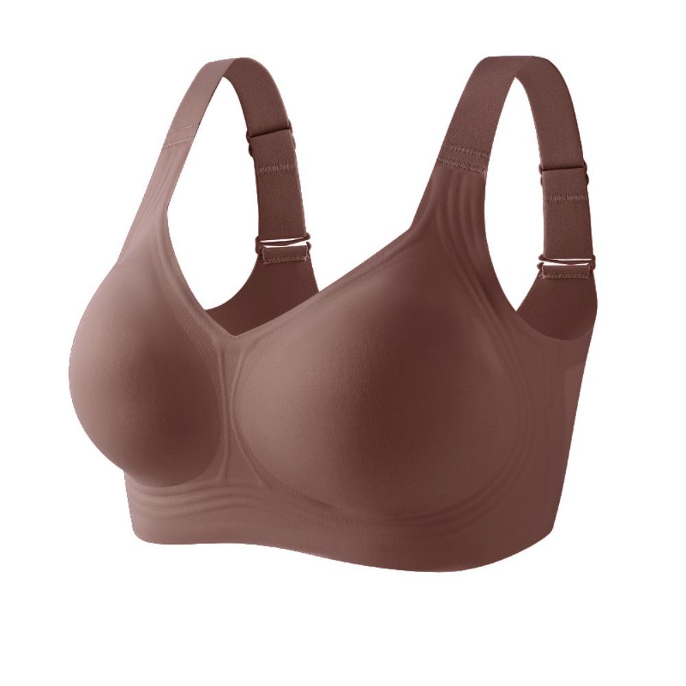 Adjustable Seamless Bra Push-Up Underwear for Women Comfort Deep V Bra  Women XL кофейный