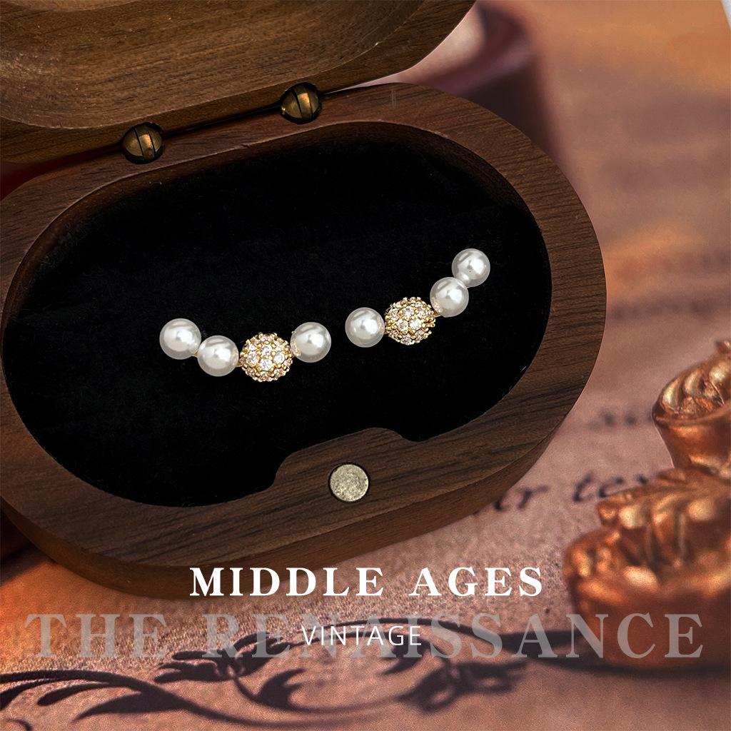 Французские ретро серьги-гвоздики с цирконами серьги-жемчужины темпераментные серьги женские