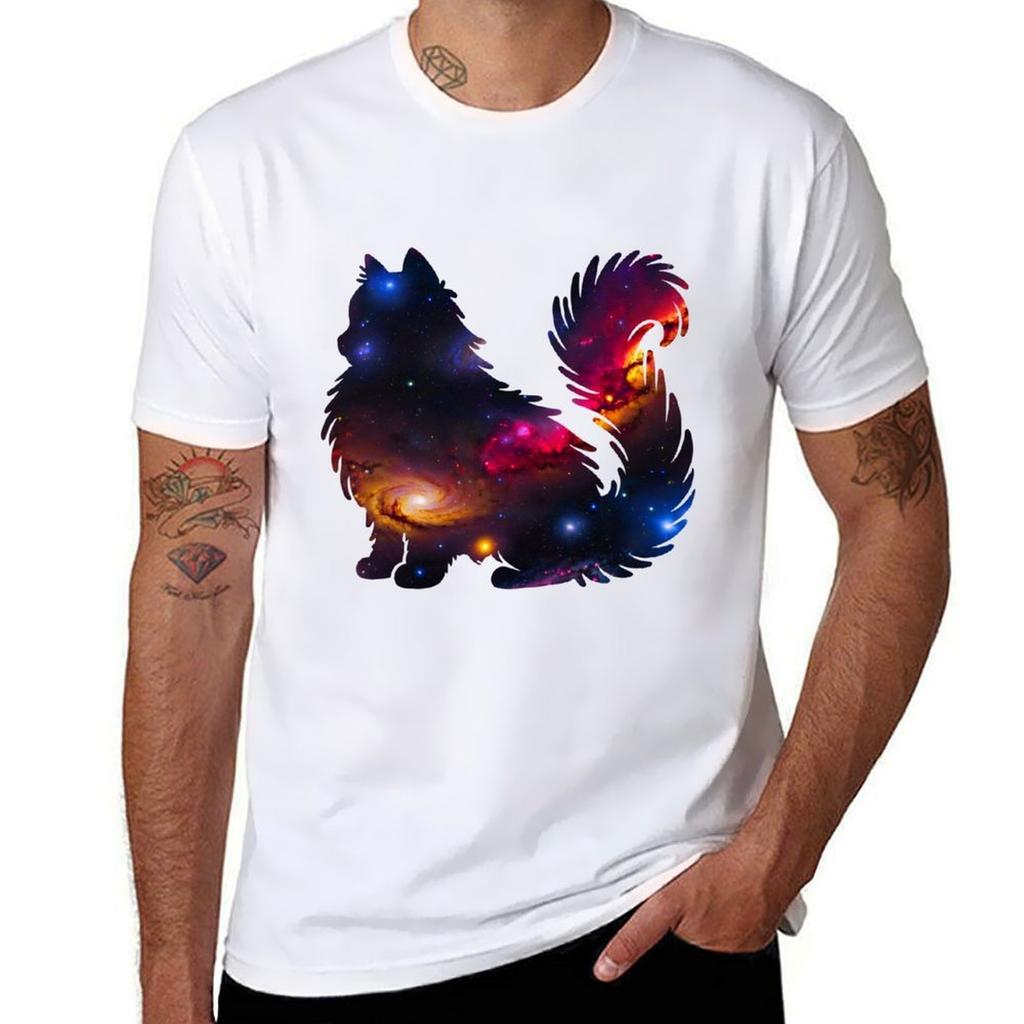 Galaxy Catspace Cat Desing Tshirt Novelty Print Casual Tee Shirt