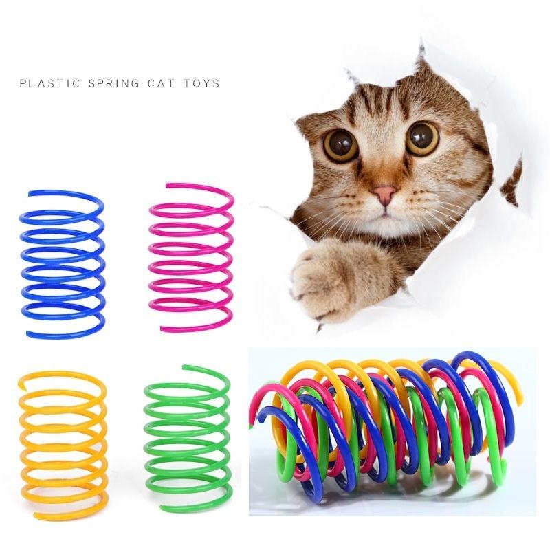 4/200Pcs Kitten Coil Spiral Springs Cat Toys Interactive Gauge Cat Spring Toy Colorful Springs Cat Pet Toy Pet Products