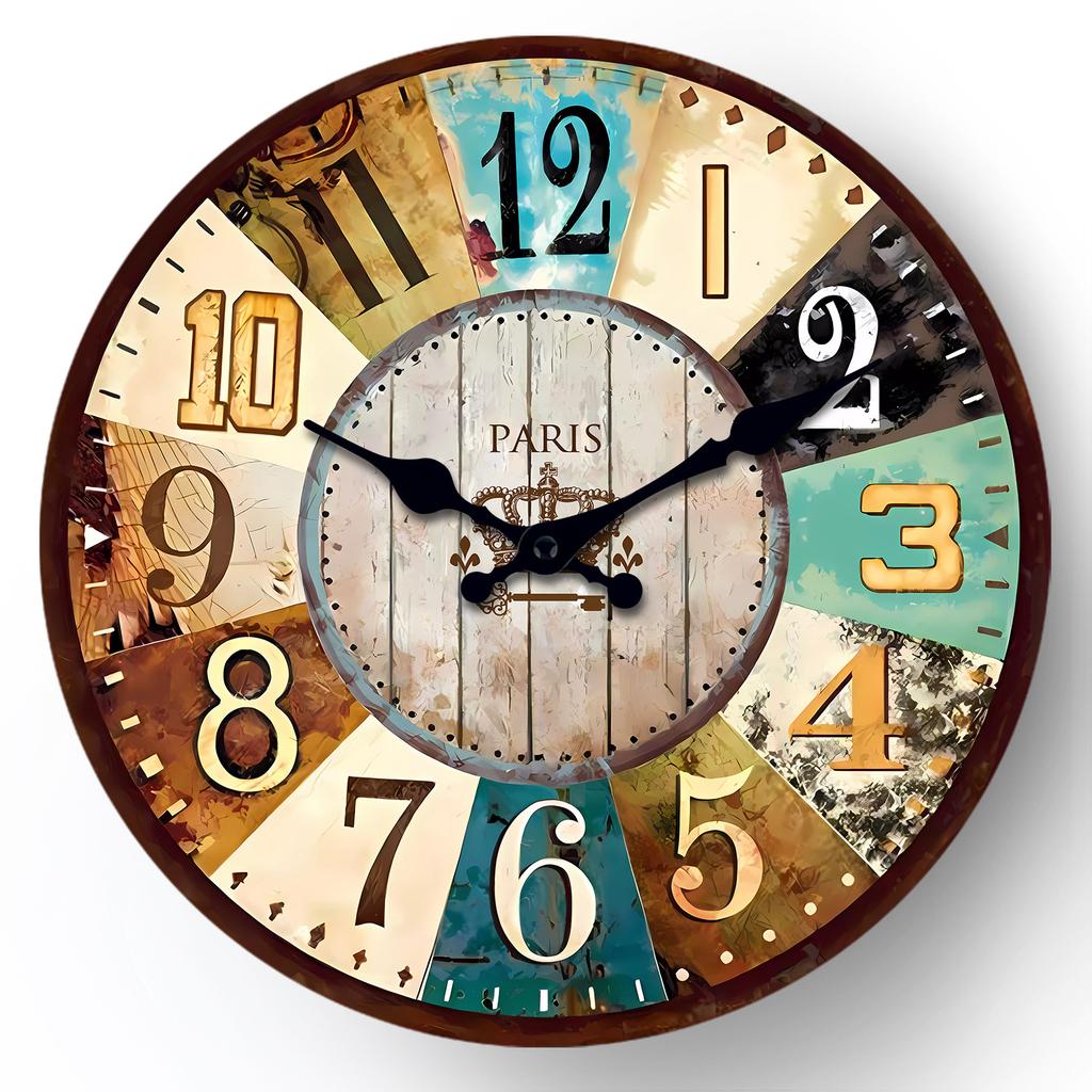 12 Inch Vintage Wooden Clock Coffee Shop Bar Living Room Bedroom Silent Wall Clock Home Decoration Quartz Clock Holiday Gift