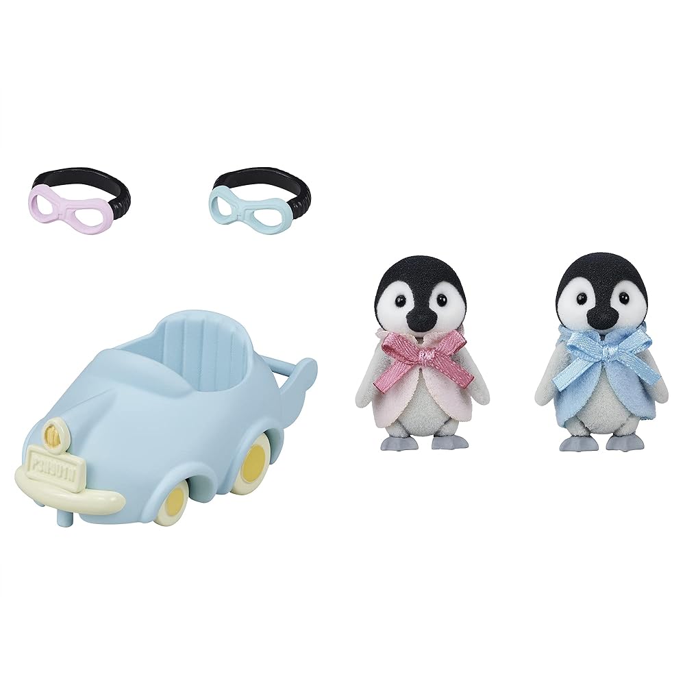 Sylvanian Families Penguin Baby Cart Doll and Furniture Set DF-23 for Ages 3 and Up Toy Dollhouse