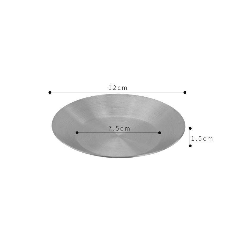 

Круглая тарелка для барбекю из нержавеющей стали 304, тарелка для костей, утолщенный поднос для соусов и закусок Silver 12cm Flat
