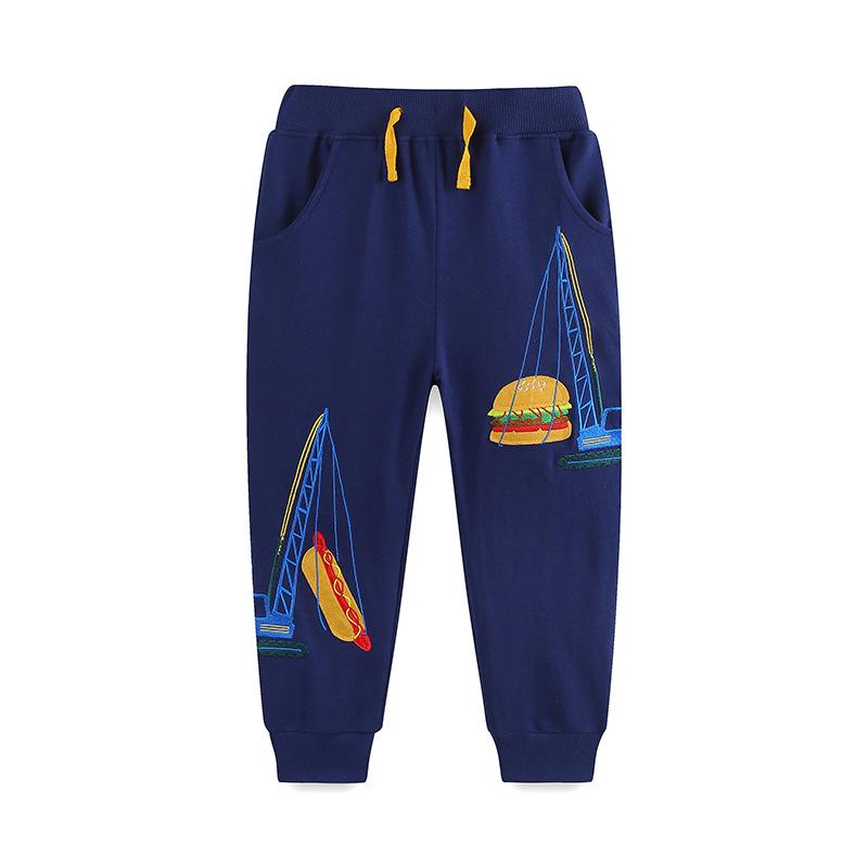 Autumn Boys Joggers with Appliques - European & American Style Casual Children s Trousers with Cuffs 2Y