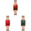 Moderne Damen-Quadratuhr mit japanischem Quarzwerk und Metallarmband für das Büro und als Geschenk