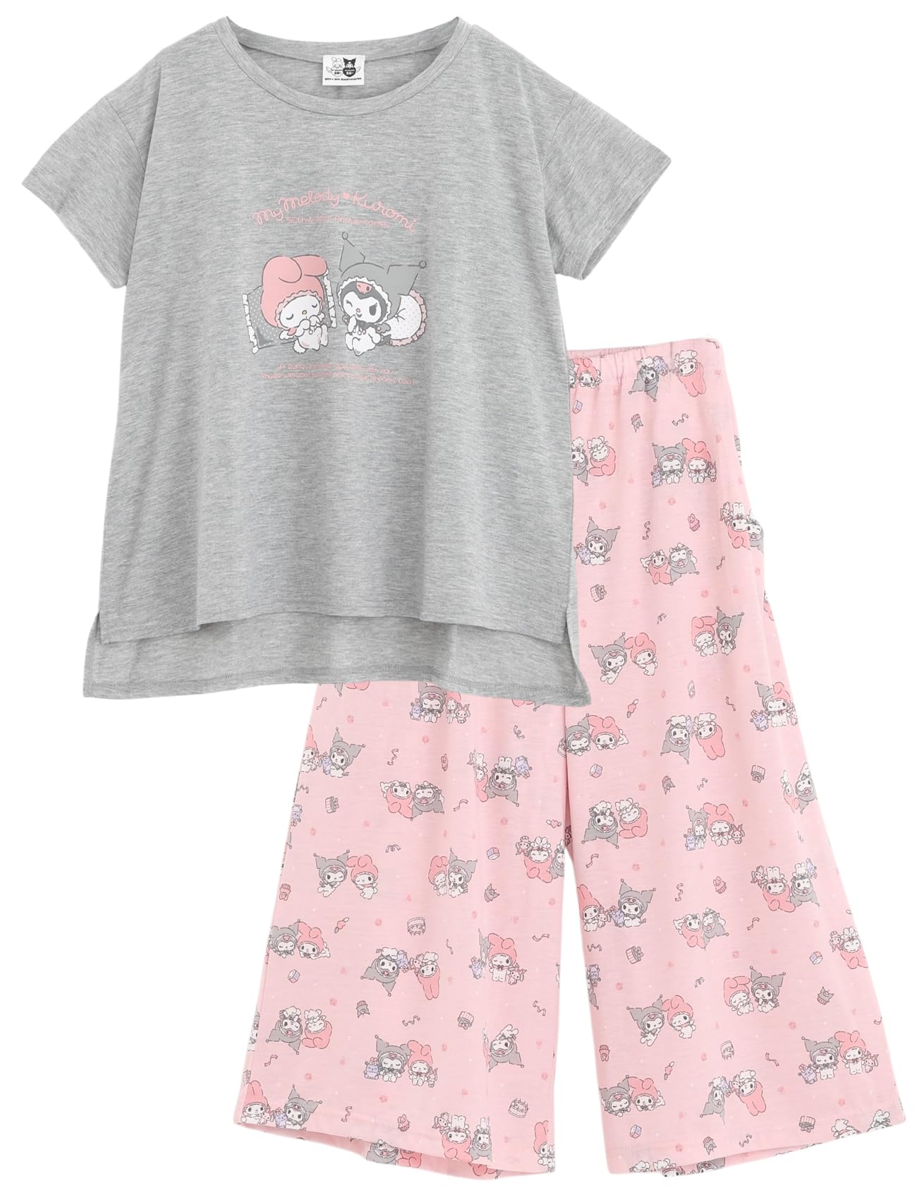

Персонажи Sanrio My Melody Kuromi Домашняя одежда Пижама Рукав 3/4 Брюки Серый Темно-синий M L [Kaitac Family] Женская (М, Грей) серый