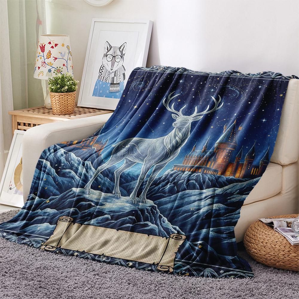 1 Manta de Franela con Estampado de Dibujos Animados, Alta Calidad, Cómoda para Todas las Estaciones, Decoración del Hogar, Calidez y Confort, Perfecta para Regalo de Navidad o Cumpleaños