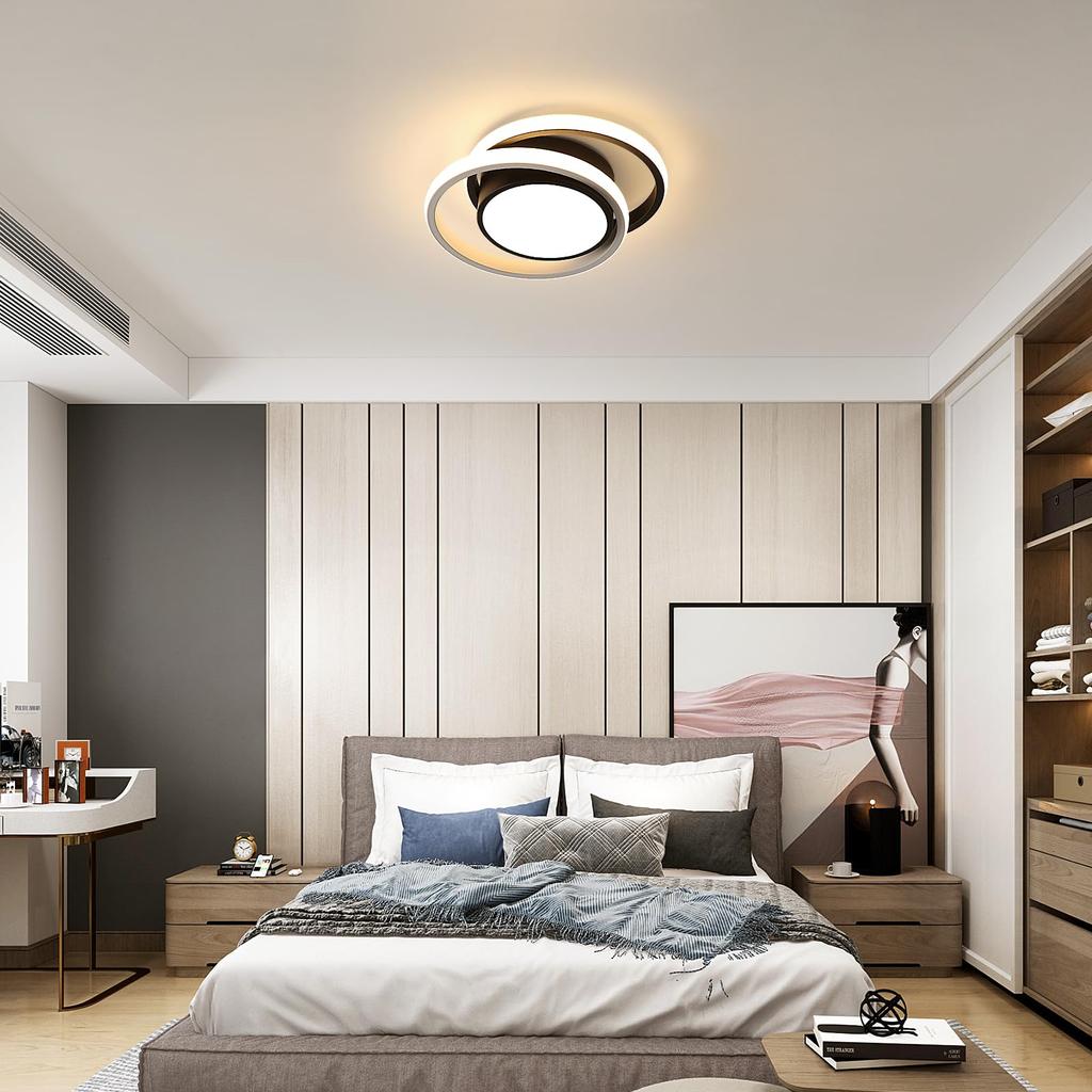 Plafonnier Aufbaulampe LED Lampe de Chambre à Coucher Gris Argent L 10