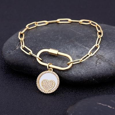 Nidin 17 Styles Light Luxury Copper Zircon Star Moon Pendant Bracelets For Women Men Link Chain Bracelets Geometric Jewelry