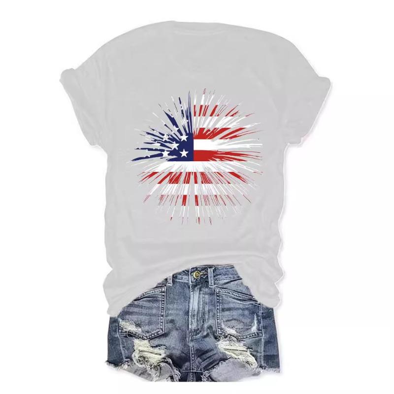 Women's Printed Round-neck Short-sleeved Fashionable T-shirt