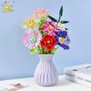 Non-Toxic Moc Flower Model Building Blocks 3D Bouquet Plants Sunflower Rose Bricks Kits Children Diy Educational Toys Home Decor