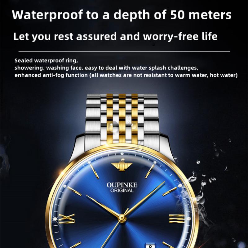 OUPINKE New Business and Leisure Men's Watch Business Casual Dual-use Waterproof Mechanical High-end Watch