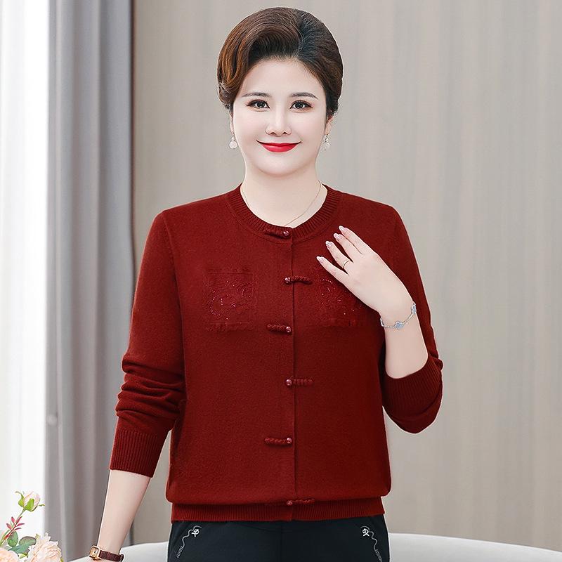 Women's Chinese Style Knit Cardigan for Fall & Winter