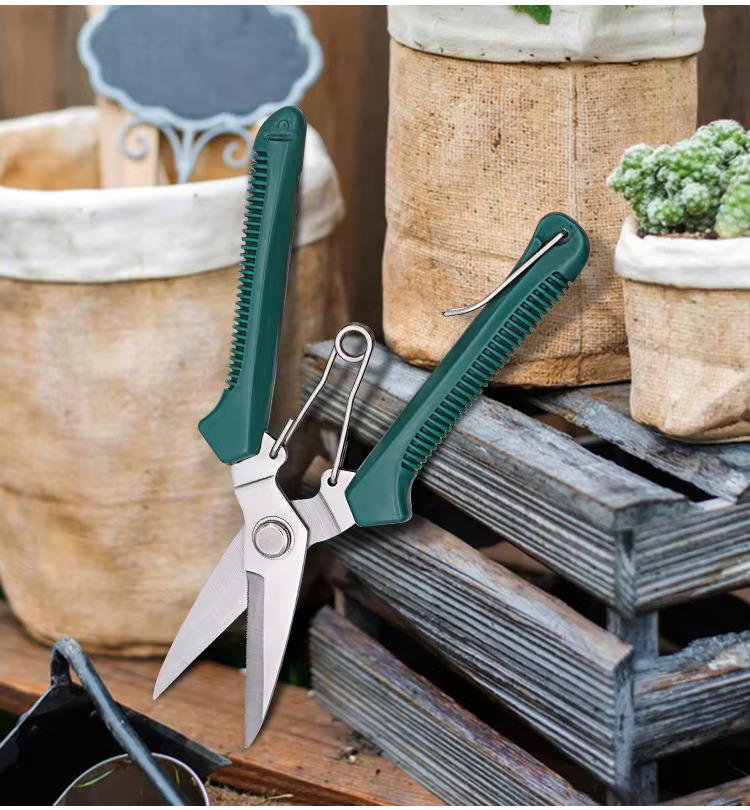 1 Pcs Straight Head Pruning Shears Non-slip HandleStainless Steel Outils Manuels Household Bonsai Garden Scissors Pruing Shear