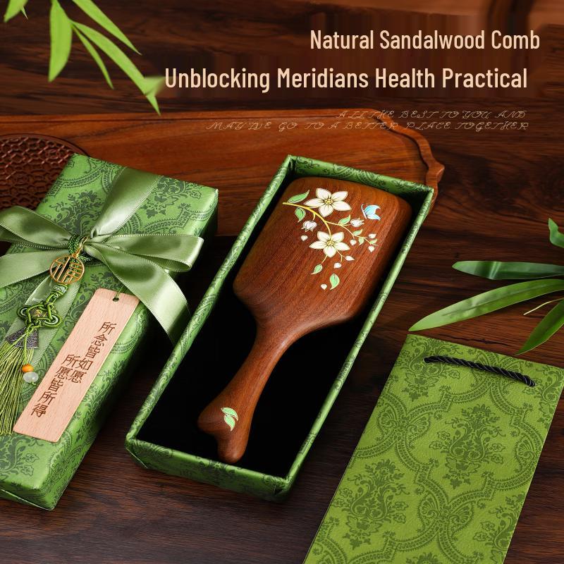 Chinese Style Sandalwood Massage Comb Gift Set