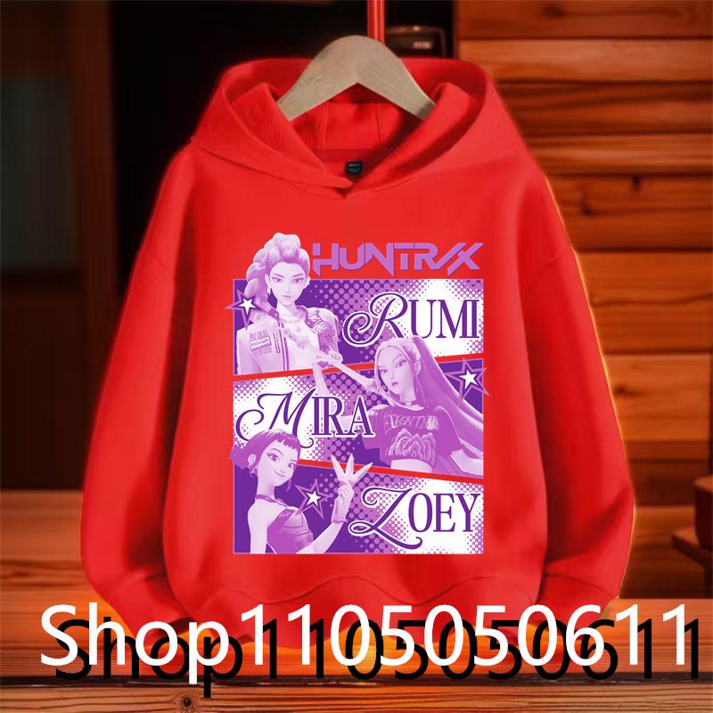 KPop Lovec démonů Huntrix Krátká mikina Dětské ležérní módní oblečení Pánská dětská bunda Dívčí mikina Sportovní oblečení Dětské