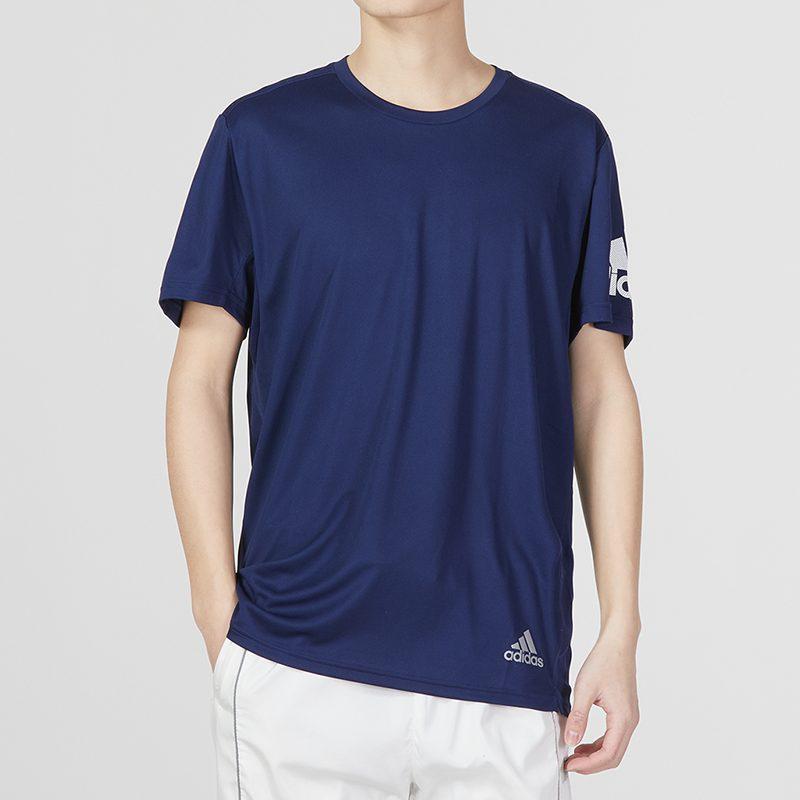 Adidas T Shirts Men's Navy Blue Crew Neck Moderate Straight Fit HM8446