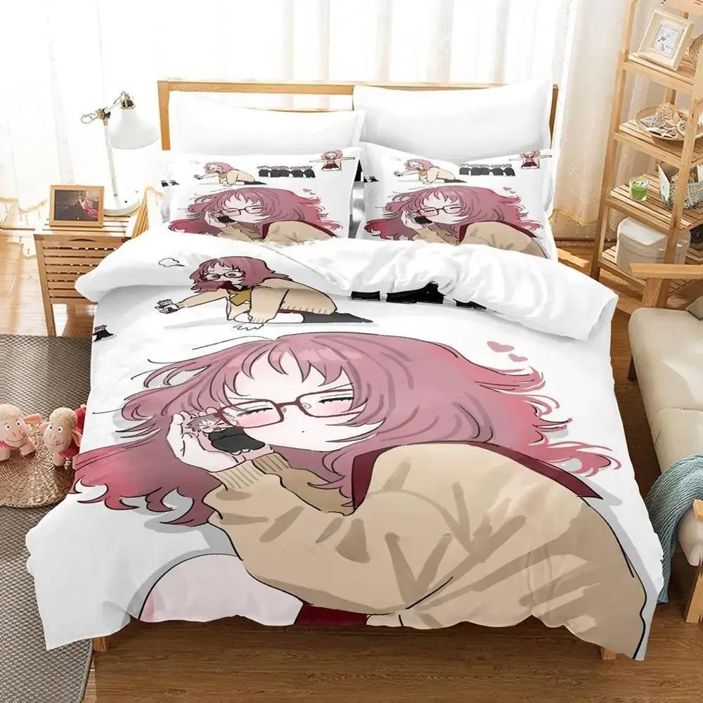 3D Kawaii The Girl I Like Forgot Her Eyewear Kaede Bedding Collection Cartoon Anime ThreePiece Set Adult Kid Bedroom Duvet Cover Collections