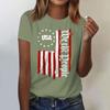 Women's Casual Independence Day Printed T-Shirt Round Neck Pullover Short Sleeve Top