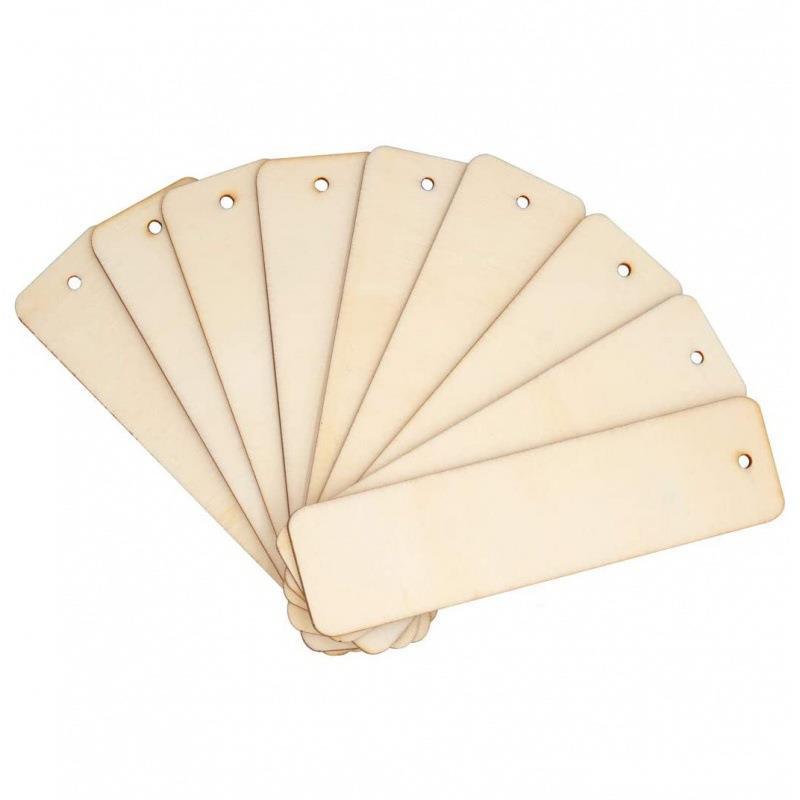 Wooden DIY Craft Bookmark - Unpolished Rectangular Hanging Tag