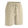 Men Shorts with Reinforced Pockets Elastic Waist Adjustable Drawstring Pure Color Loose Fit Outdoor Sport Shorts Casual
