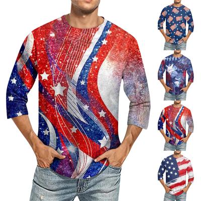Mens Independence Day T-Shirts USA Flag Graphic T-Shirts Short Sleeve American Patriotic Vintage T Shirt
