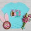Oh for Peeps Sake Easter Tshirts Cute Bunny Leopard Print Crew Neck Tshirt Cartoon Rabbit Womens Easter Day Classic Tops Tees