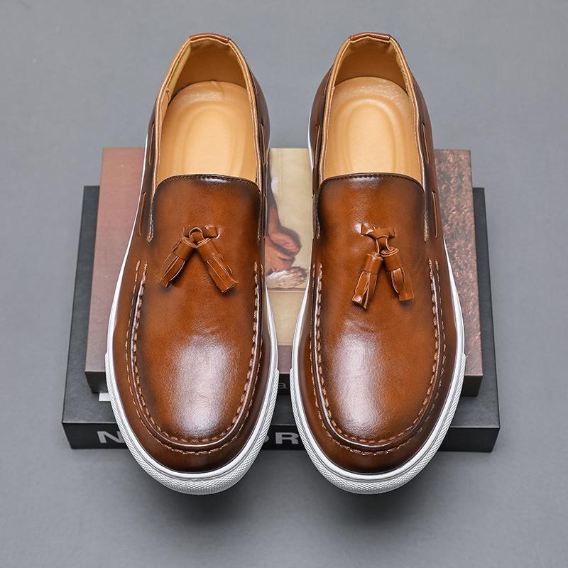 Fashion Men Tassel Loafers Shoes Leather Business Shoes Designer Wedding Party Shoes Mens Flats Driving Shoe Men Big Size 47 48