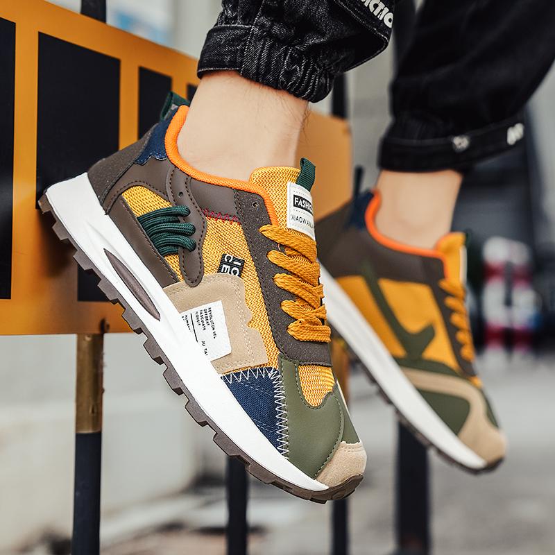 2025 casual all match youth sneakers thick-soled breathable dad shoes niche personality color matching Gan fashion shoes