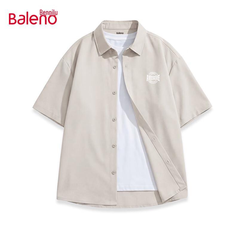 Baleno Men's Japanese Casual Short Sleeve Lapel Shirt