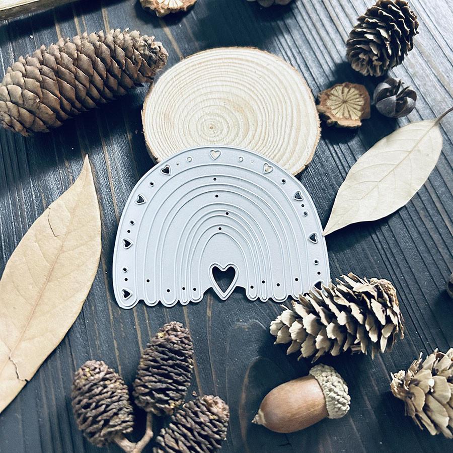 Rainbow Heart Metal Cutting Dies Stencil for DIY Scrapbooking Photo Album Embossing Paper Cards Crafts Diecuts