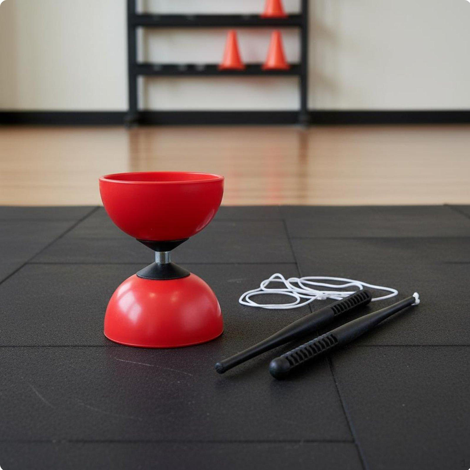 DoubleHeaded Chinese Rotating Toy DropResistant Juggling Diabolo Set for Children, Red Small