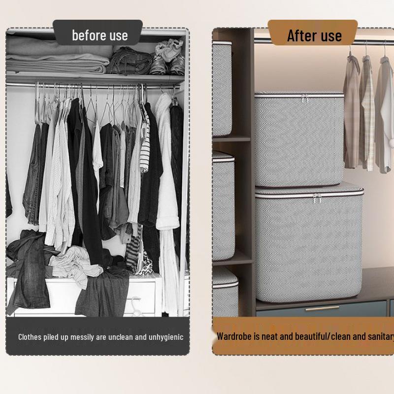 Gray Arrow Zippered Quilt & Clothes Storage Bag Organizer