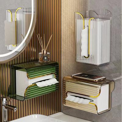 Leeseph Hanging Tissue Box Cover Wall Mount Rectangular Clear Acrylic Mask Case Holder Tissue Dispenser Box Cover for Home Use