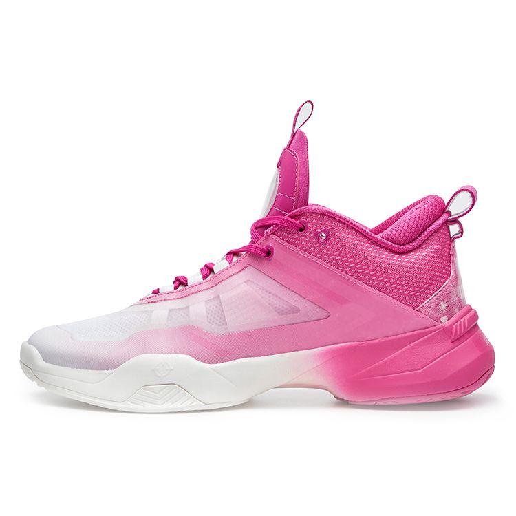 Rigoror Hydrogen 1 Fabric Valentines Day Shock Absorption Non-Slip Support Low-Top Basketball Shoes Unisex sneaker White Pink Z121360106-5