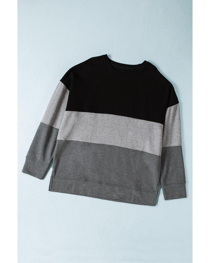 Azura Exchange Colorblock Crew Neck Sweashirt - Plus Size