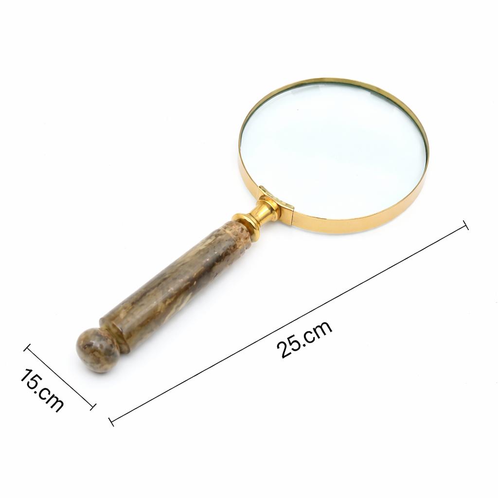 Premium Brown Grip Reading Magnifier With Gold-Tone Frame