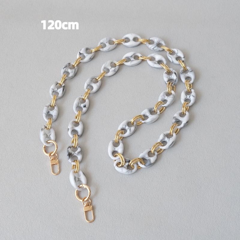New Fashion Woman Bag Accessory Parts Leopard Candy Red Blue Acrylic Resin Metal Chain Strap Women Shoulder Crossbody Long Chain