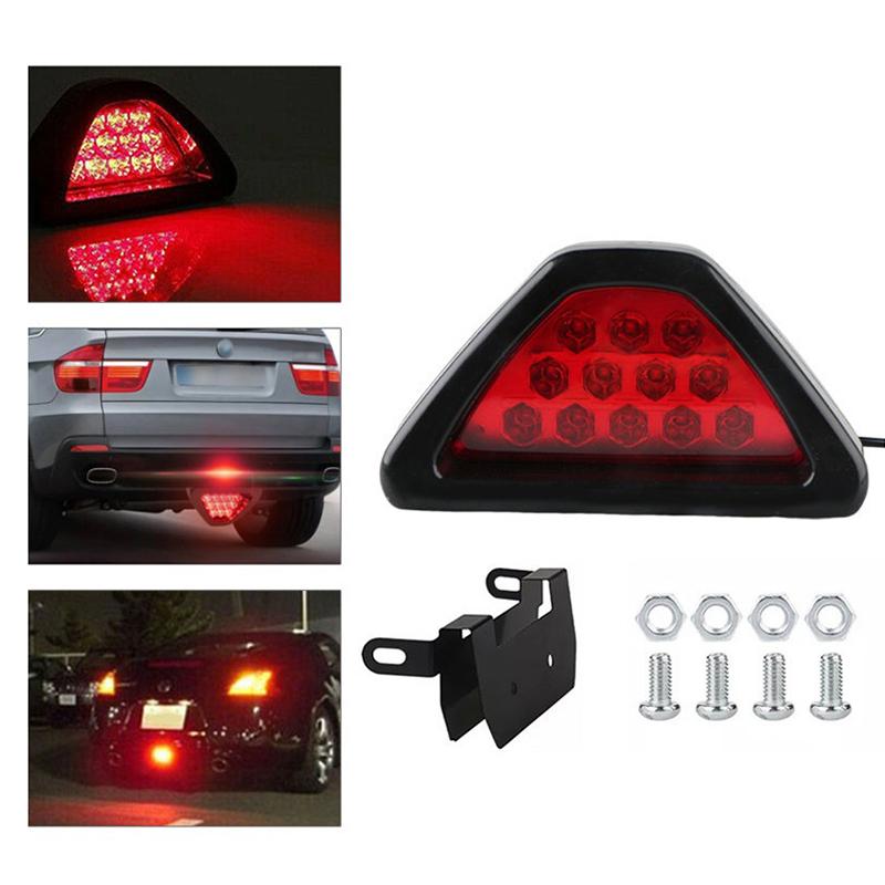 Car Triangle Brake Stop Light LED Universal Lamp Warning DRL Red 12 Rear Tail Light Auto Signal Rear Tail Stop Brake Light