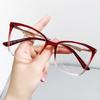 Glasses Frames Female Blue Ladies Eye For Screen Cat's Feline Red Eye -2.5 Clear Blocking Ladies Myopia Brand Designer Computer Stylish Light