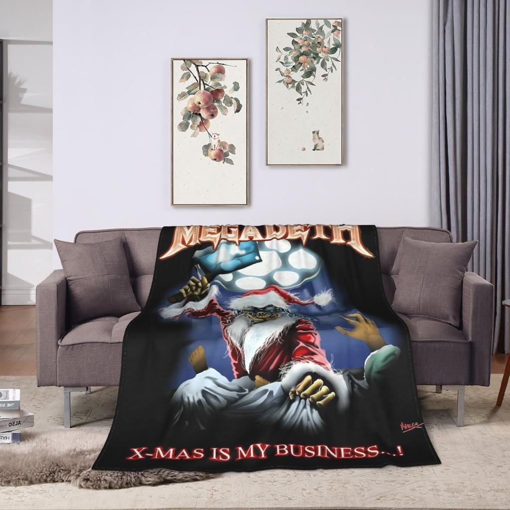 Megadeths Band Art Warm Soft Blanket  Kids Adult Plush Bedding Throws Street Trend Couch Bed Flannel Bedspread Sofa Bed Cover